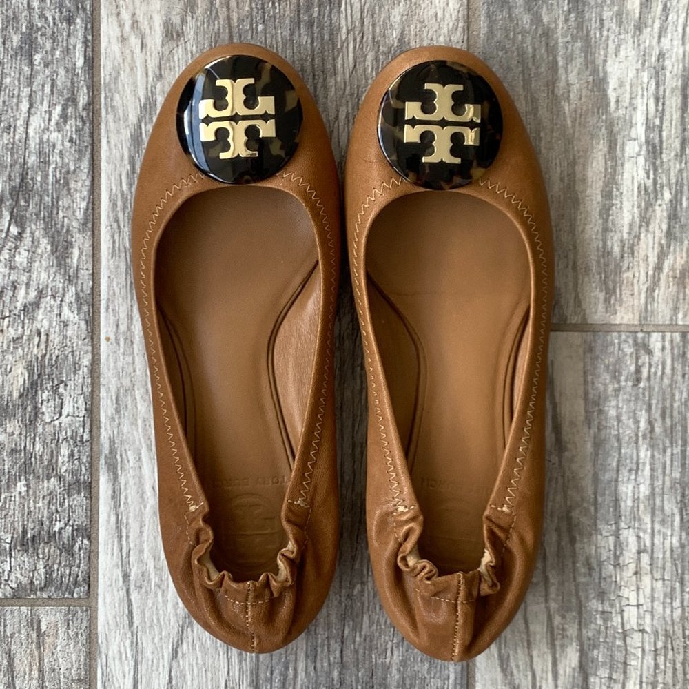 Tory Burch Reva Ballet Flats Tortoise Size 6